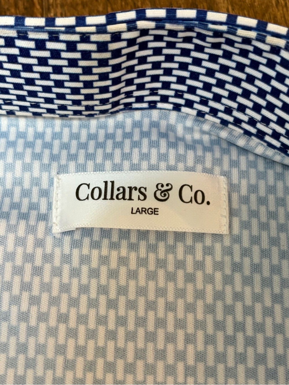 Collars & Co Blue Micro-Pattern Polo - Picture 2 of 4